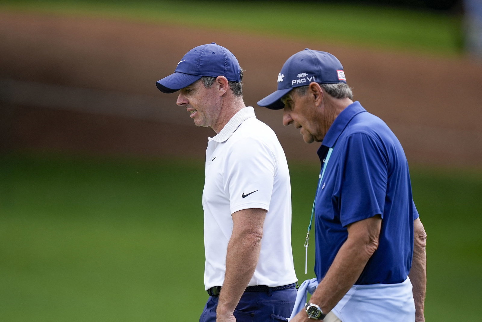 Rory McIlroy and his coach at the PGA Championship
